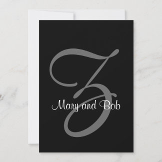 Black and White Wedding Invitation | Initial Z