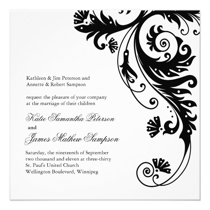 Black and White Wedding Invitations