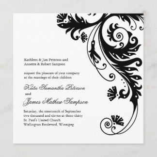 Black and White Wedding Invitations