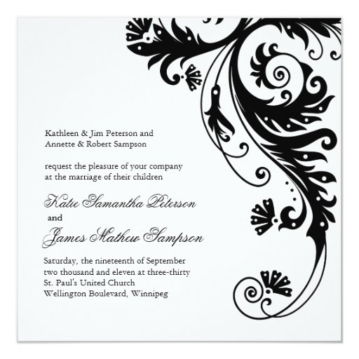 Black and White Wedding Invitations | Zazzle