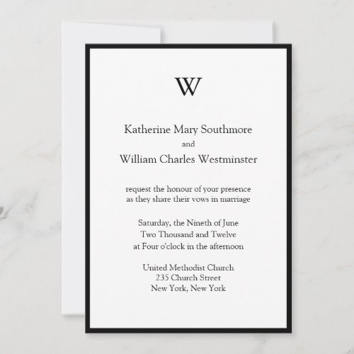 Black And White Wedding Invitations