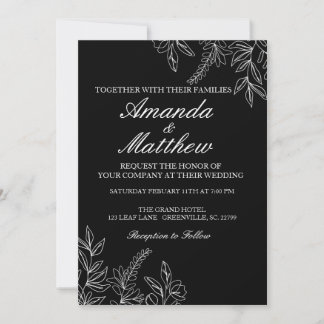 Black and White Wedding Invite