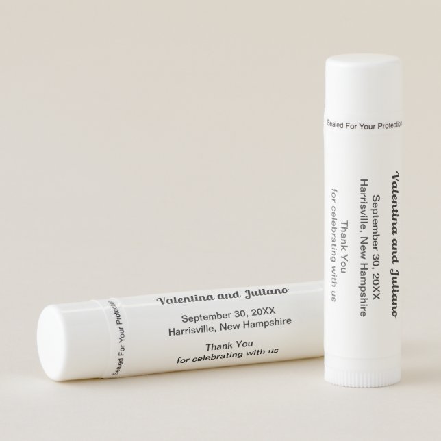 Black and White Wedding Lip Balm (Front)