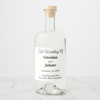 Black and White Wedding Liquor Bottle Labels