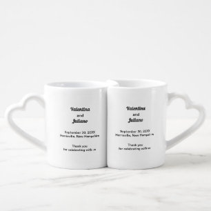 Black and White Wedding Lover's Mug Set