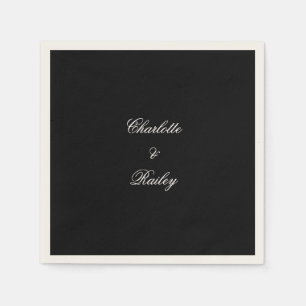 Black and White Wedding Napkins