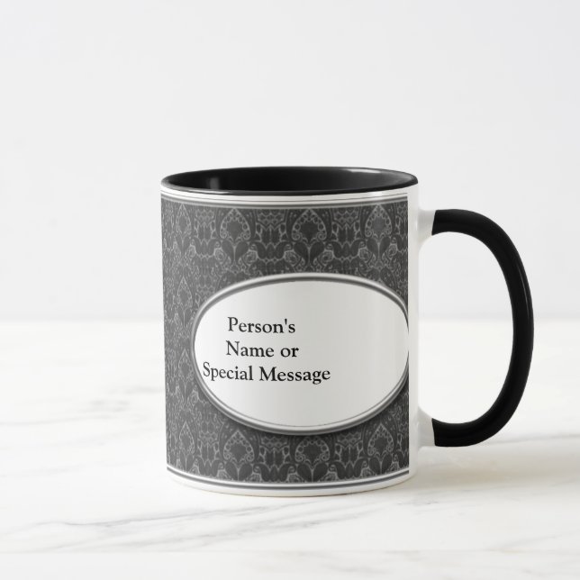 Black and White Wedding Party Personalized Mugs (Right)