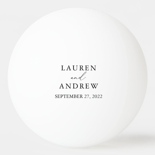 Black and White Wedding Personalized Ping Pong Ball (Front)