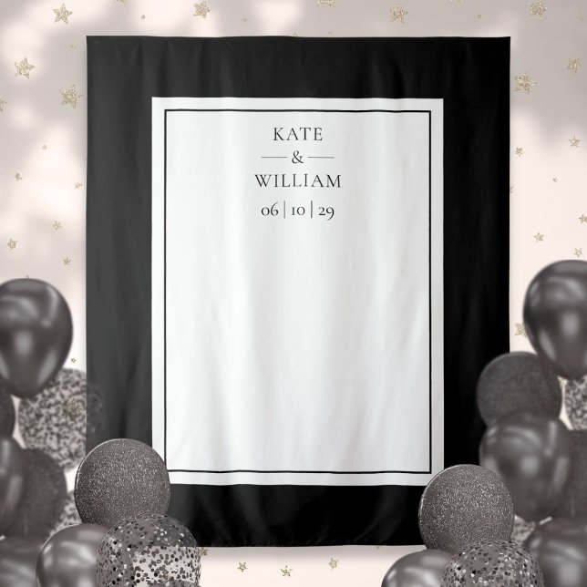 Black And White Wedding Photo Booth Backdrop (Black And White Wedding Photo Booth Backdrop)
