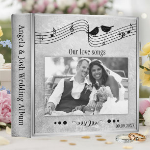 Black and White Wedding Photo Music Binder