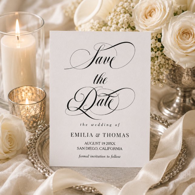 Black and White Wedding Photo Save The Date (Creator Uploaded)