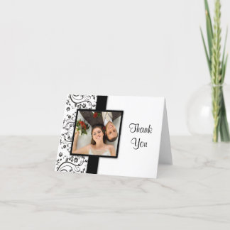 Black and White Wedding Photo Thank You Cards