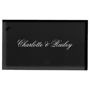 Black and White Wedding Place Card Holder