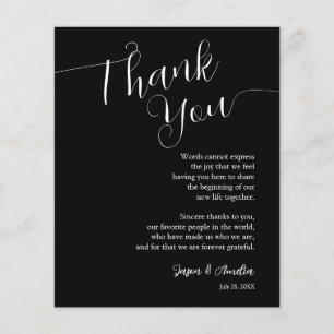 Black and White Wedding Place Setting Thank You Flyer