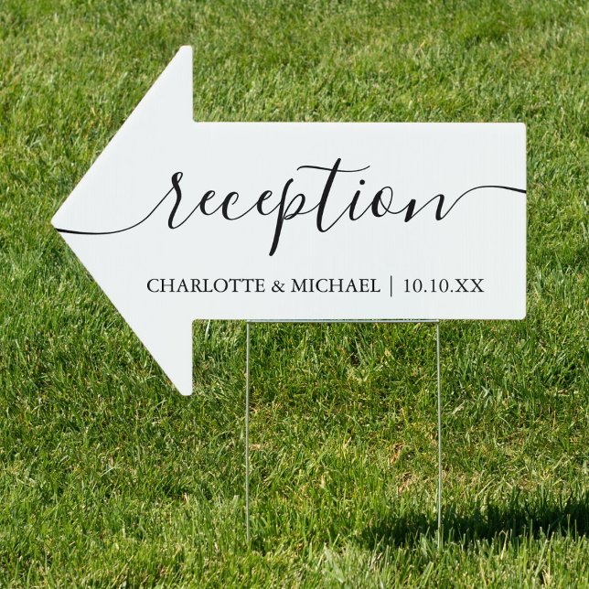 Black And White Wedding Reception This Way Arrow Sign (Black And White Wedding Reception This Way Arrow Sign)