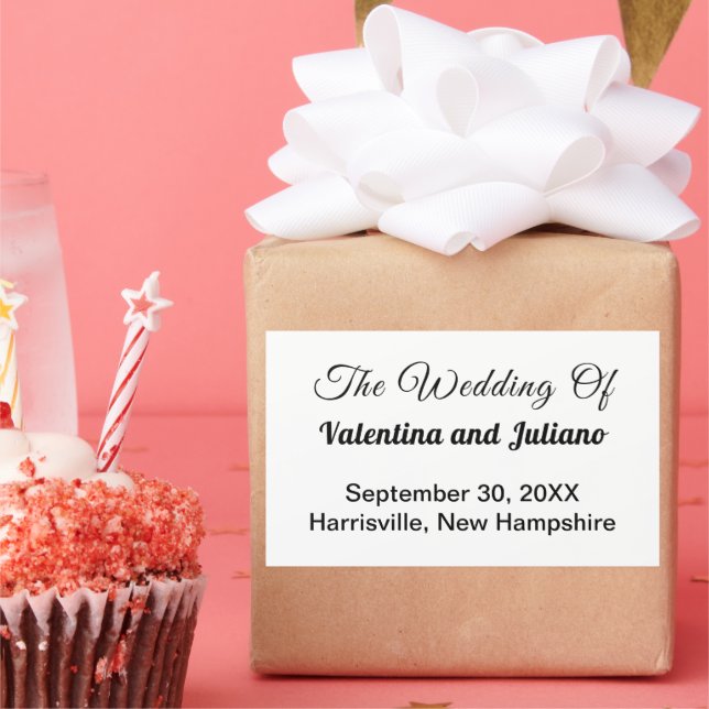 Black and White Wedding Rectangle Sticker (Party)