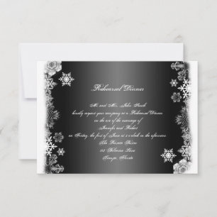 Black and White Wedding Rehearsal Dinner Invitation