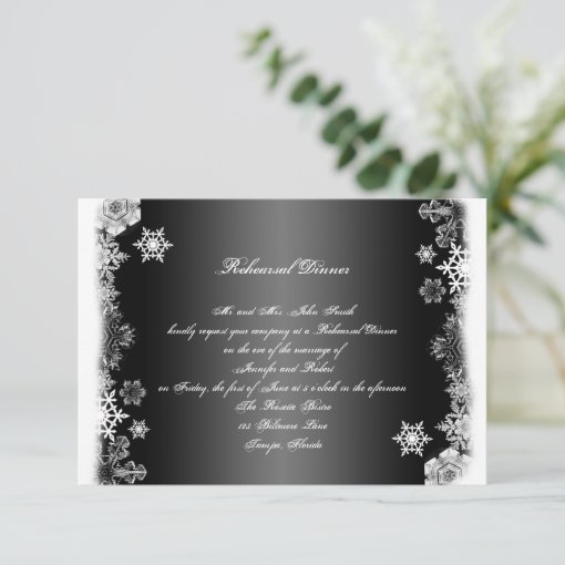 Black and White Wedding Rehearsal Dinner Invitation | Zazzle