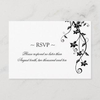Black and White Wedding Reply Cards