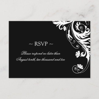 Black and White Wedding Reply Cards