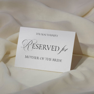 Black and White Wedding Reserved Place Card