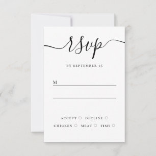 Black and White Wedding Response   Elegant Script