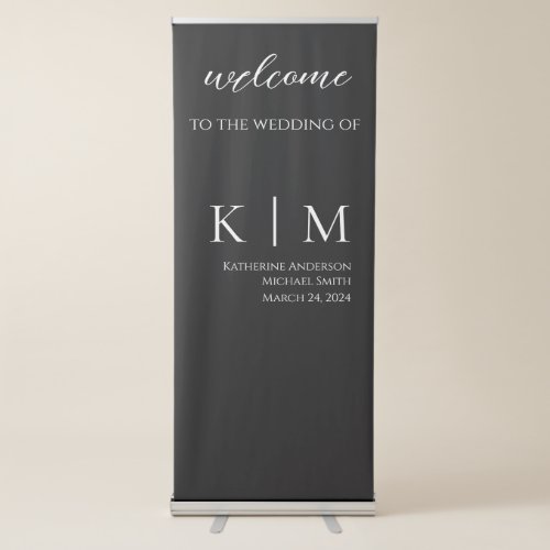 Black and White_Wedding_ Retractable Banner