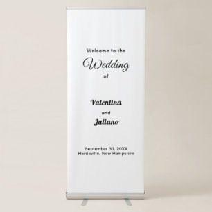 Black and White Wedding Retractable Banner