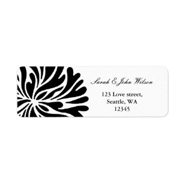 black and white wedding ,return address label