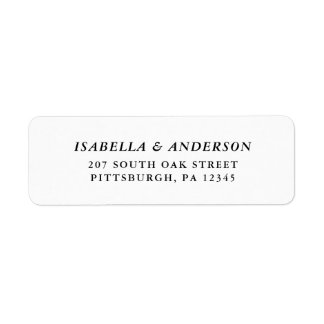 Black and White Wedding Return Address Label