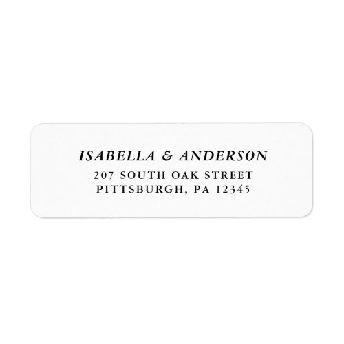 Black and White Wedding Return Address Label