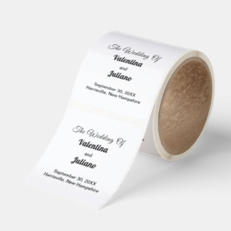 Black and White Wedding Roll of Square Stickers