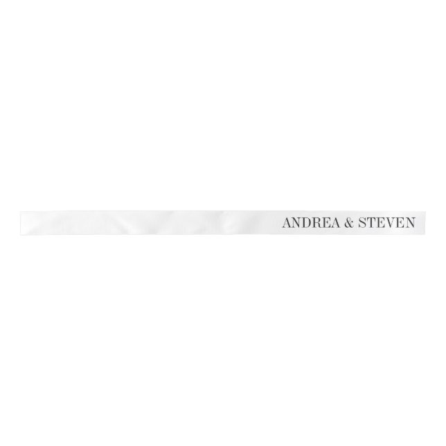 Black and White Wedding  Satin Ribbon (Front)