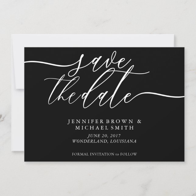 Black and White Wedding Save Date Photo Save The Date (Front)