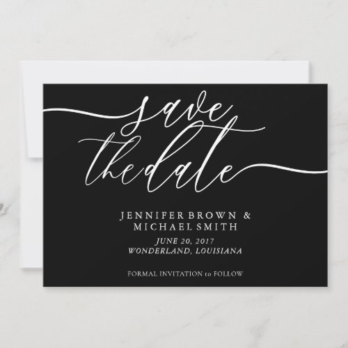 Black and White Wedding Save Date Photo Save The Date