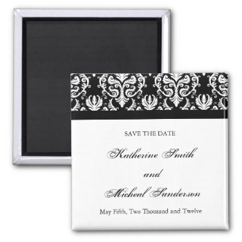 Black And White Wedding Save The Date Magnet by colourfuldesigns at Zazzle