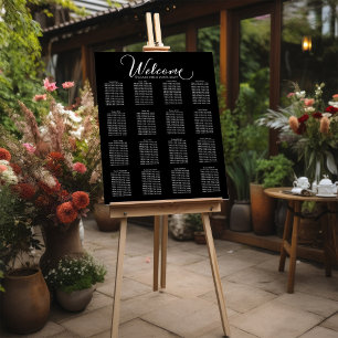 Black and White Wedding Seating Chart Foam Board