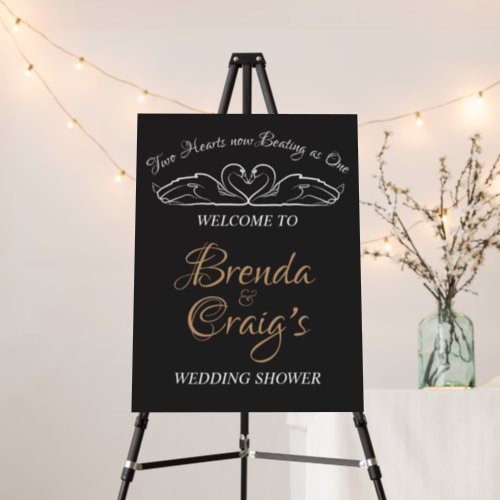 Black and white wedding shower foam board sign