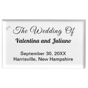 Black and White Wedding Table Card Holder