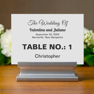 Black and White Wedding Table Number