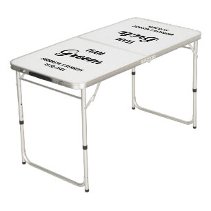 Black And White Wedding Team Bride Groom Couple Beer Pong Table