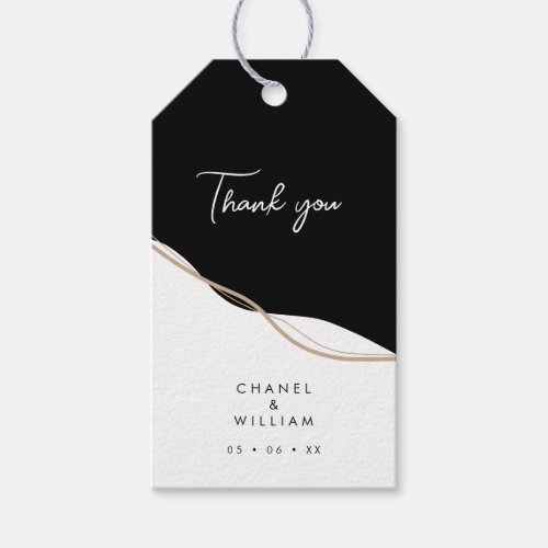 black and white wedding thank you gift tags