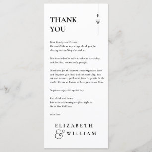 Black And White Wedding Thank You Place Card