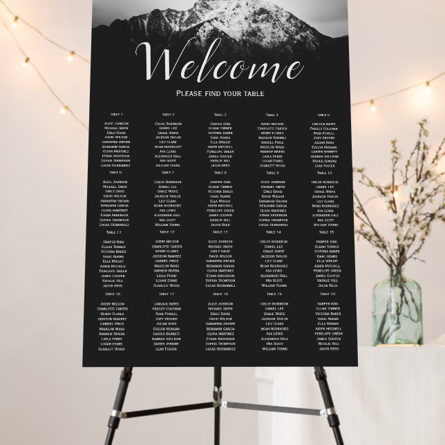 Black and white wedding under the mountains foam board (In Situ (Stand))