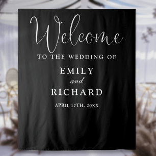 Black And White Wedding Welcome Photo Backdrop