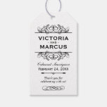Ivory Wedding Wine Bottle Monogram Favor Labels | 173169