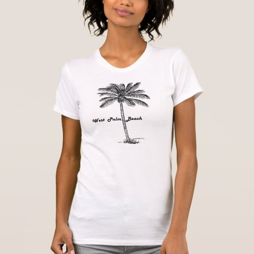 Black and white West Palm Beach  Palm design T_Shirt