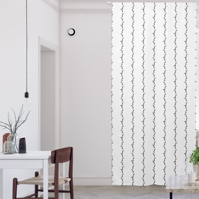 Black and White Wheat Grass Striped Blackout Curtains (Living Room)