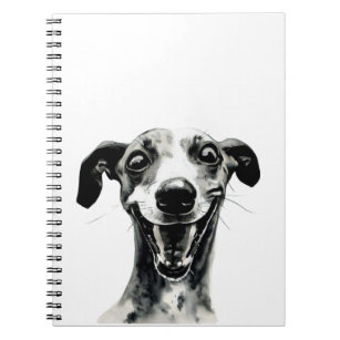 Black and white Whippet   Cute Greyhound Notebook