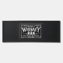 Black and White Whiskey Bar Mat
